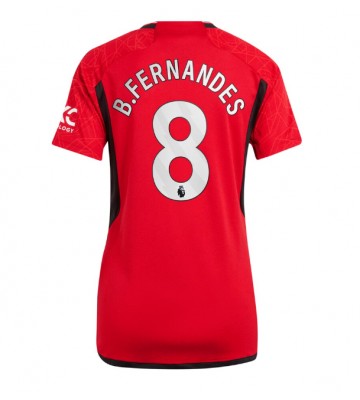 Manchester United Bruno Fernandes #8 Replika Hjemmebanetrøje Dame 2023-24 Kortærmet